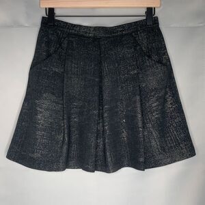 Soprano Skirt Womens Sz‎ Small Black Shimmery Back Zip Pockets Lined Corpcore